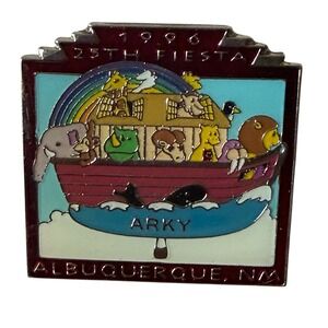 1996 Albuquerque Balloon Fiesta 25th Anniversary Arky Noahs Ark Pin 0436/1000